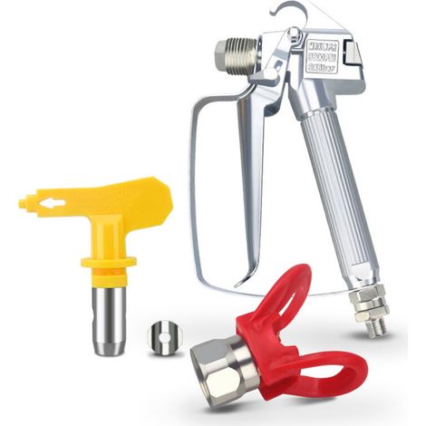 SABIR – Pistolet à peinture airless 3600 PSI – Buse réversible 517 – Poignée ergonomique – Pour peinture époxy et latex architecturale (1/5)