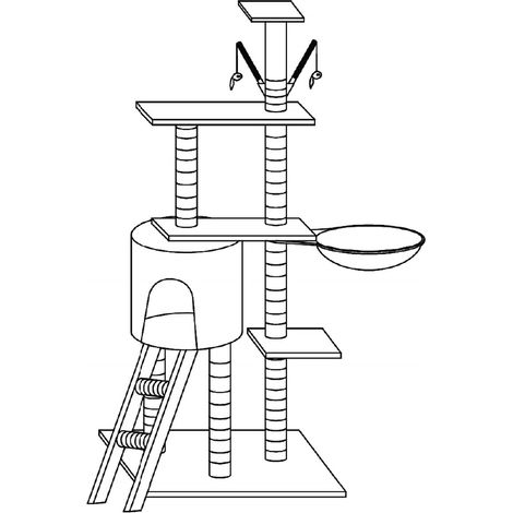 RASCADOR PARA GATO TORRE CAMA CASA 8 NIVELES (1/5)