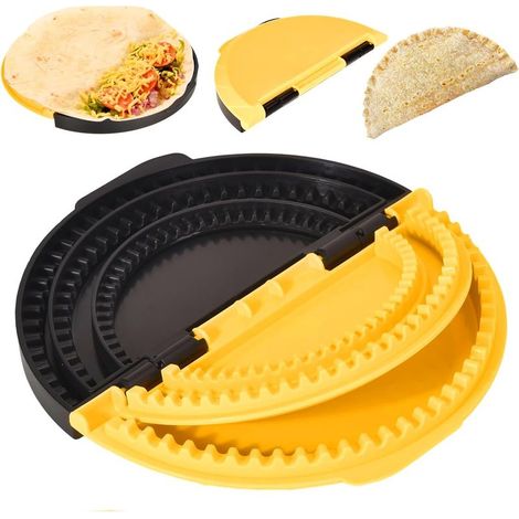 Moule Ravioli, Ravioli Machine avec 3 Tailles Amovibles, Pince à Pâte Multifonction pour Dumplings, Gyozas, Raviolis, Samosas (1/5)