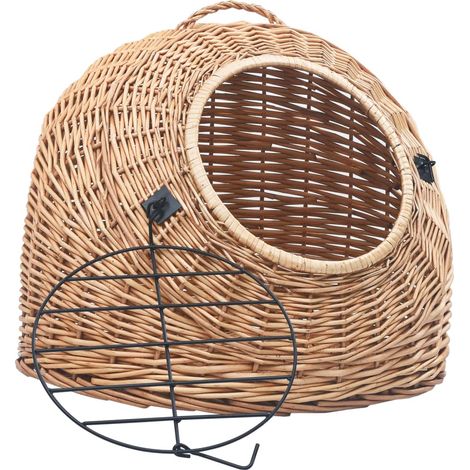 Trasportino per Gatti 60x45x45 cm in Salice Naturale vidaXL
