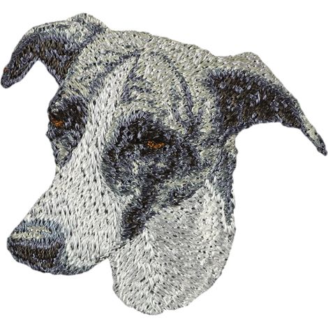 Galgo: parche con forma de perro, parche bordado, decoración única para mochilas de Art-Dog (1/3)