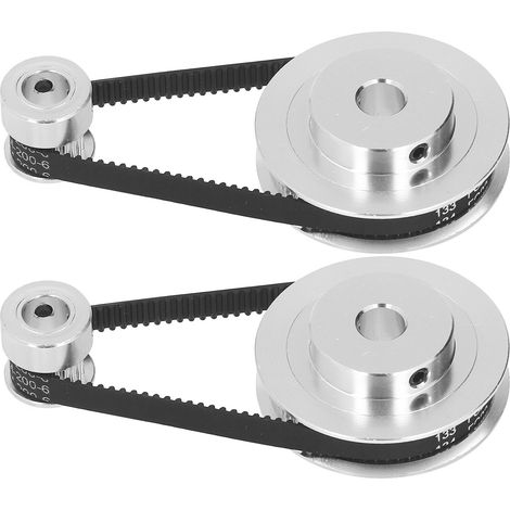 2 poulies de distribution synchrones GT2 en alliage d'aluminium, longueur 200 mm, largeur 6 mm, alésage intérieur 8 mm (1/5)