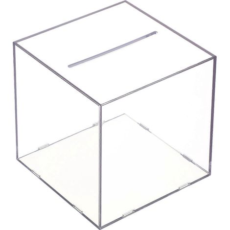 Tisch-Spardose aus Acryl, transparente Spardose, Geldvorrat-12X12X12CM (1/4)