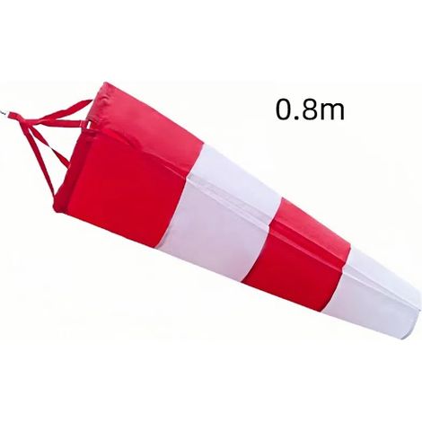 Manche à air rouge et blanche, indicateur de direction du vent pour mesurer la direction du vent, avec sangle rayée d'extérieur (en polyester, 80cm) (1/4)