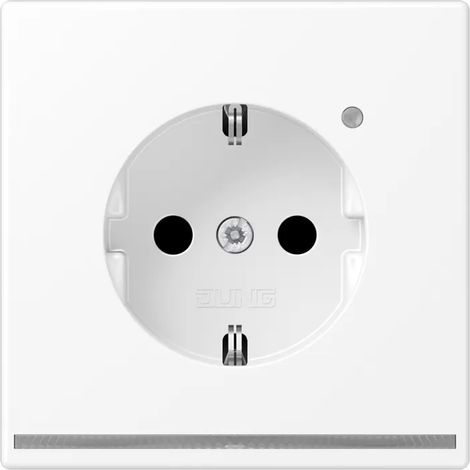 Jung SCHUKO®-Steckdose, 16 A 250 V , mit LED-Orientierungslicht, SAFETY+, Thermoplast lackiert, Serie LS, schneeweiß matt LS 1520-O WWM LNW (1/2)