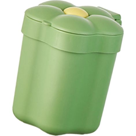 Poubelle de bureau avec couvercle en forme de fleur, petite poubelle à grande ouverture, panier à papier vert