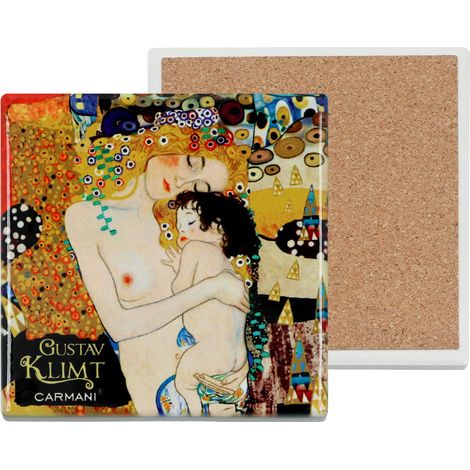 Carmani, posavasos cuadrado de cerámica para taza - Klimt/Maternidad (1/4)