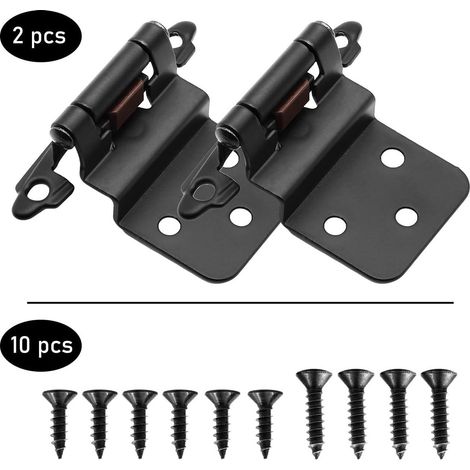 Charnières de portes et fenêtres renforcées antirouille de style américain, équipées d'un ressort de fermeture automatique silencieux, adaptées aux armoires encastrées, chaque ensemble comprend 10 vis (1/5)