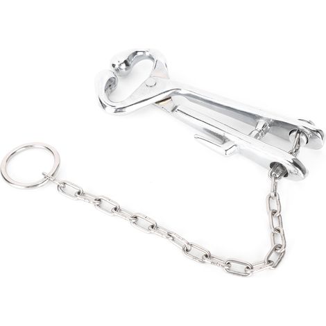 Pince à nez de vache en acier inoxydable avec chaîne, pince de traction pour bovins (1/5)