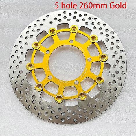 Disques de frein flottants universels en alliage d'aluminium pour moto, diamètre extérieur 200 mm/220 mm/245 mm/260 mm, plaquettes de frein à refroidissement rapide - Or 260 mm