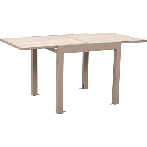 Table de Jardin Extensible "Ornela" 80-160cm Naturel (1/5)