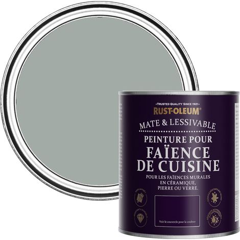 Peinture Grise Résistante à l'eau pour Faïence de Cuisine, Finition Mate - Gris Urbain 750ml (1/5)