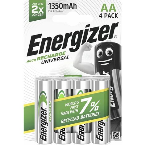 Energizer NiMH Akku Universal Mignon AA 1.300 mAh 4er Pack Akkus