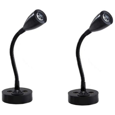 Lot de 2 lampes de lecture LED, spots 12 V, variateur, applique murale, lampe de chevet, lampe d'intérieur pour camping-car, blanc 6000 K (1/5)