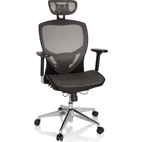 Bürostuhl / Chefsessel VENUS ONE Netzstoff silbergrau hjh OFFICE