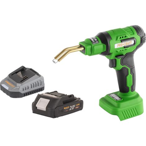Soldador de plástico a batería Procraft CS40-bb 20 V 600 °C 0,7 - 1,1 A + 1 batería 2,0 Ah + cargador + maletín