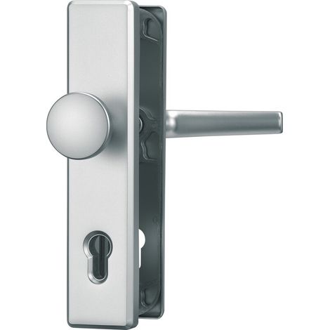 ABUS Schutzbeschlag HLN 414-Klinke-Knauf-F1 Aluminium Natur (1/3)