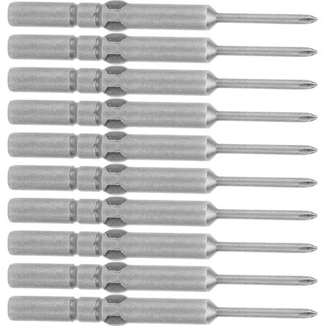 Jeu de 10 embouts de tournevis magnétiques cruciformes de 2 mm, haute dureté, pour tournevis électrique (1/5)