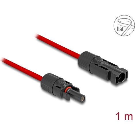 Delock Cable plano solar DL4 de 4 mmÂ² macho a hembra de 1 m rojo