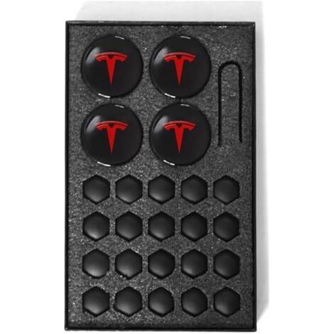 Tapas centrales para ruedas de Tesla Model 3 Y – Embellecedores rojos para ruedas – Fácil instalación – Resistente a los arañazos (1/3)