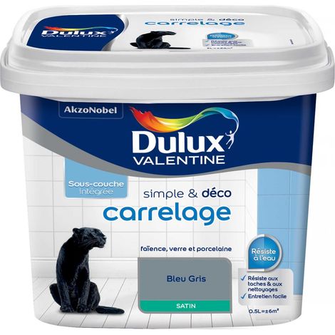 Peinture De Rénovation Simple & Deco Carrelage Satin Bleu Gris 0,5 L - Dulux Valentine
