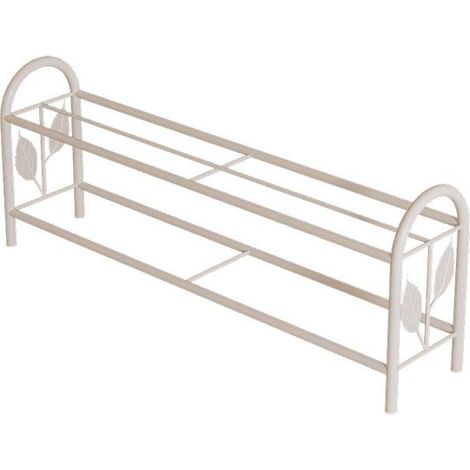 Étagère à Chaussures-en-métal, 1 Niveaux, empilable, pour 4 Paires, Blanc (1/5)