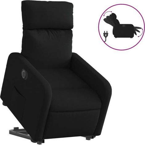 Fauteuil inclinable électrique en tissu noir