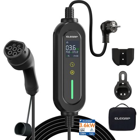 Schuko Type 2 Charging Cable 5 m 3.68kW IP66 for VE (1/5)