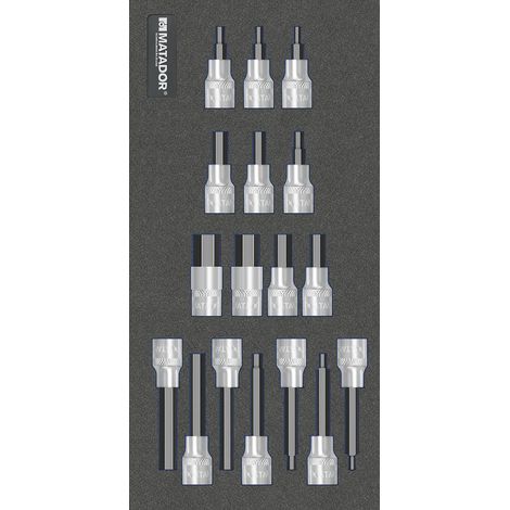 MTS 1/2"-Einsätze 6-kt., 17-tlg., 12,5 mm (1/2"): 4-19 mm (1/3 (1/2)