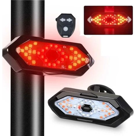 Clignotants de vélo à LED avec télécommande et signal sonore, noirs (1/5)