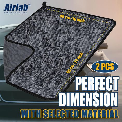 2XL Chiffon Microfibre Séchage Voiture 60x40CM, 600GSM Serviette Super Absorbant Anti Rayures Polissage Detail Auto Moto Vitre Salle de Bain, Lingette Entretien Professionnel Efficace Nettoyage