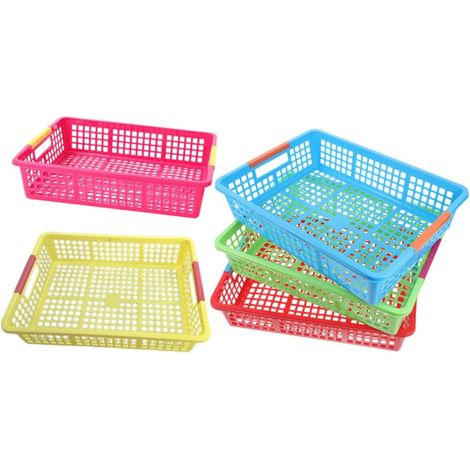de rangement en plastique lot de 5 empilables et colorés (1/5)