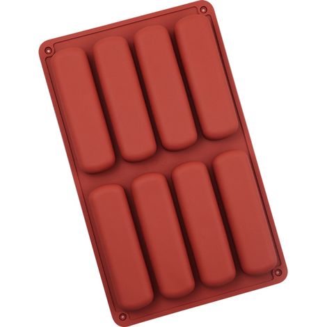 2 Pièces Moulle Silicone Rectangulaire,Moule Forme Gâteau,Moule en Silicone à Biscuits Rectangulaire,pour Pain, Gâteau, Barre de Chocolat, Barre Granola, Biscuits-rouge (1/5)