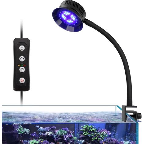 Rampe LED Aquarium Marin 30 W à Pince, Spectre Complet, Luminosité Réglable avec Minuterie, pour Coraux et Aquarium Récifal (1/5)