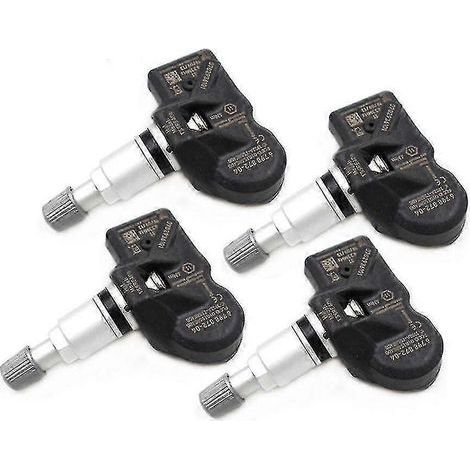 Lot de 4 capteurs TPMS (système de surveillance de la pression des pneus) 433 MHz pour véhicules (compatibles avec les modèles X1, X3 et X4). Références : 36106798872 et 36106874830. (1/5)