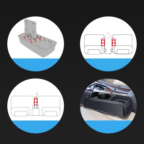 Porte-gobelet multifonction pour voiture, organiseur de boissons et téléphone, vide-poche latéral, accessoire auto pratique (1/5)