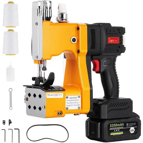 Machine à Coudre Closer Stitcher avec Batterie 18 V 5200 mah Sac d'emballage électrique couture machine à vitesse réglable 500-14800RPM riz/sac/tissé/papier/sacs en plastique GK9-900D (1/5)