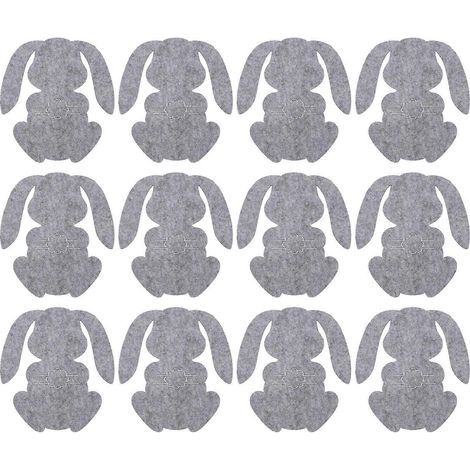 Set mit 12 Oster-Aufbewahrungshüllen für Tranchiergabeln, ideal für Partys. – 15,00 x 13,50 x 0,50 cm – Grau (1/4)