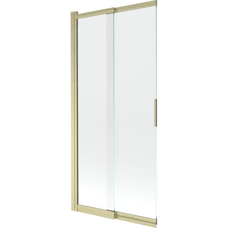 Mexen Fox Duschwand 2-flügelig verschiebbar 85 x 150 cm, transparent, gold gebürstet - 891-085-002-55-00 (1/2)
