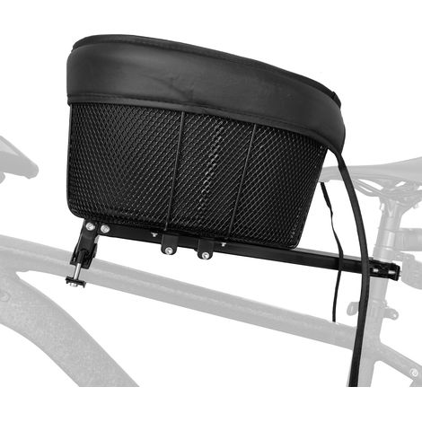 Panier de cyclisme pour chien, panier de courses Portable pour chat et transporteur pour barre transversale avant avec doublure en éponge, sangle de sécurité noir (1/5)
