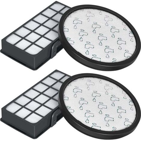 Accessoires pour aspirateur série Rowenta , adaptés au filtre RO6962 RO6963 RO6971 RO6984 ZR006001, avec 2 cotons filtrants avant et 2 grilles filtrantes arrière (1/4)