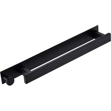 Sollbry Toallero de baño sin taladros, fácil de organizar, ahorra espacio, acero inoxidable (negro, 39,4 x 4,6 cm) (1/4)