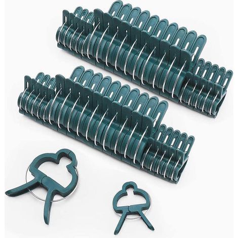 50 Pinces Vertes pour Plantes Taille M - Attaches de Jardinage pour Tuteurage de Plantes Grimpantes sur Tuteur Spirale ou Bambou - Fixations pour Potager et Culture de Légumes (1/5)