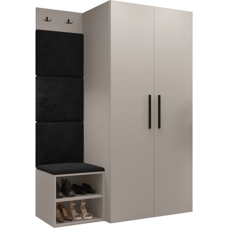 Conjunto para recibidor Nitos IV, Manila 18, 191x122x50cm, Aglomerado laminado, Tapiz, Colocada, Montada en la pared