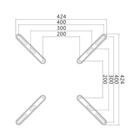 Adaptateur VESA Logilink BP0029 (jusqu'à 400 x 400 mm)  Fixation murale  81-140 cm  Charge maximale : 30 kg  Noir (1/3)