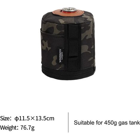 Housse de protection pour bonbonne de gaz 230/450 g, étui pour bouteille de gaz, housse de protection pour bouteille d'air comprimé, boîte à mouchoirs avec poche latérale, étui pour cartouche de gaz, (1/5)