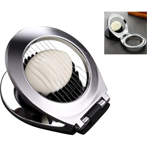 Affetta uova in acciaio inox per uova e uova con affettatrice in metallo resistente 2 in 1 (1/5)