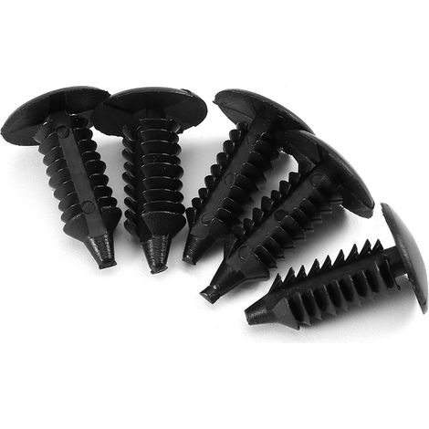 Attache en nylon noir 100x clips de fixation universels pour pare-chocs voiture (1/5)