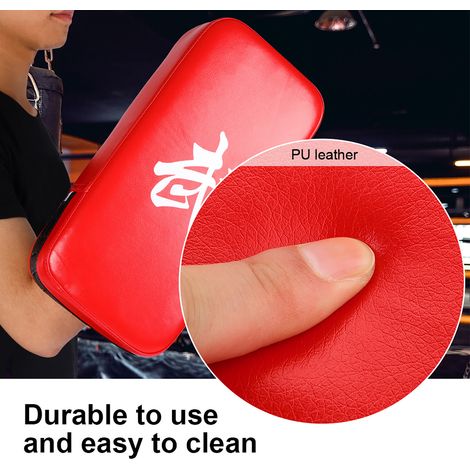 Cible de frappe pour pieds et mains en cuir PU durable, idéale pour l'entraînement de boxe et de kickboxing (rouge) (1/5)