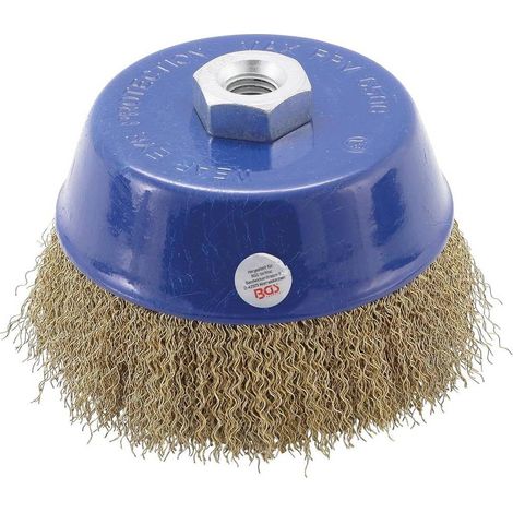 Brosse Ronde 125 x 75 mm - Réception M14 x 2,0 - Acier, Usage Industriel - Nettoyage Efficace et Durable - D-Work (1/4)